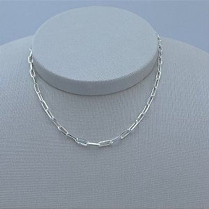 Corrente de elos cartier em banho de prata silver