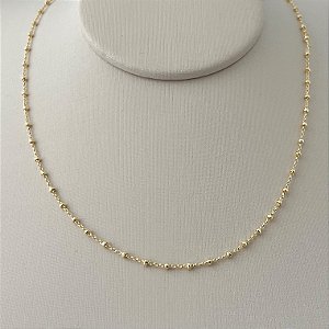 Corrente com bolinhas lisas em banho de ouro 18k