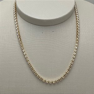 Corrente Riviera tradicional em banho de ouro 18k