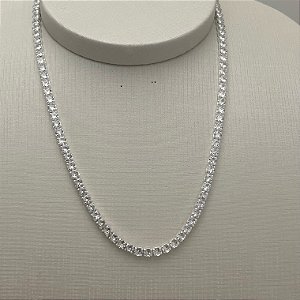 Corrente Riviera tradicional em banho de prata silver