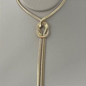 Corrente salamandra com nó em banho de ouro 18k