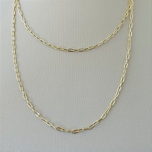 Corrente dupla de elos cartier em banho de ouro 18k