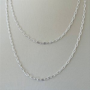 Corrente dupla de elos cartier em banho de prata silver