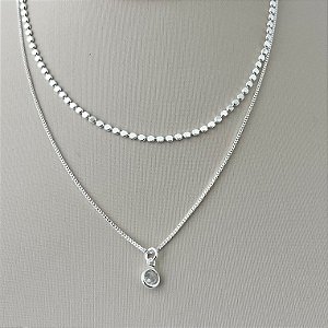 10.0036.0.S - Corrente dupla bolinhas e veneziana