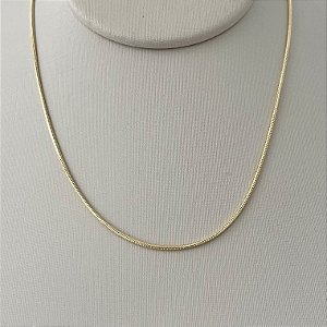 Corrente modelo rabo de rato em banho de ouro 18k