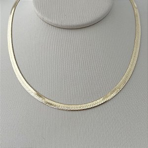 Corrente fita G em banho de ouro 18k