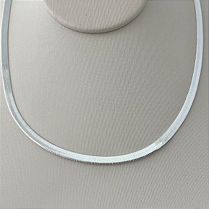 Corrente fita G em banho de prata silver