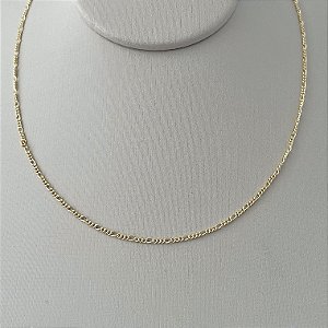 Corrente de mini elos grumet em banho de ouro 18k