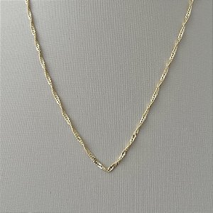 Corrente malha delicada em banho de ouro 18k