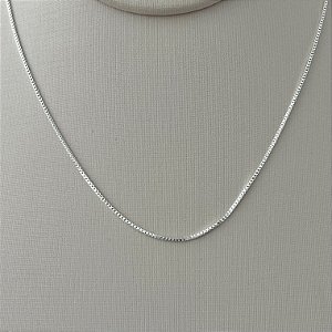 Corrente veneziana 45+5cm em banho de prata silver