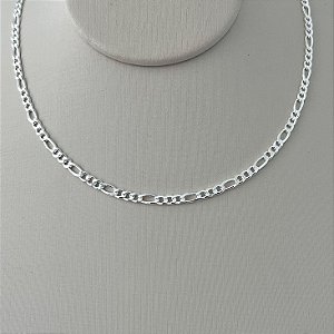 Corrente masculina elo grumet intercadalo M fecho relógio em banho de prata silver