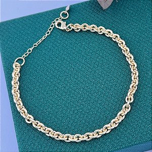 Pulseira de elos português em banho de ouro 18k