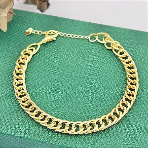 Pulseira de elos imperador em banho de ouro 18k