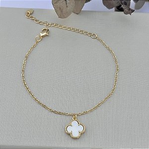 Pulseira madrepérola inspiração Van-Cleef em banho de ouro 18k