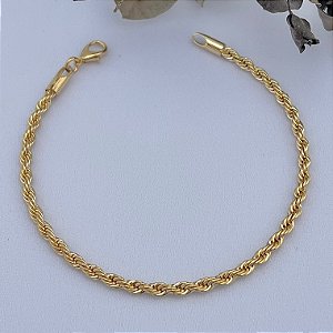 Pulseira cordão baiano P em banho de ouro 18k