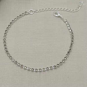 Pulseira Riviera mini zircônias em banho de prata silver