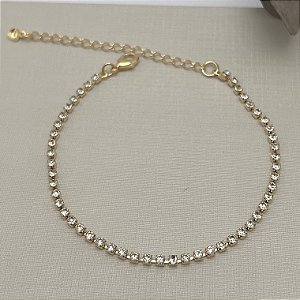 Pulseira Riviera mini zircônias em banho de ouro 18k