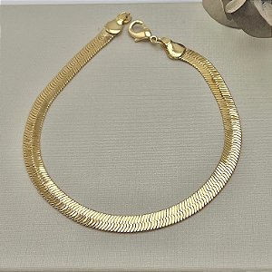 Pulseira fita G em banho de ouro 18k