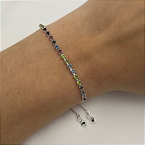 Pulseira Riviera colorida fecho gravata