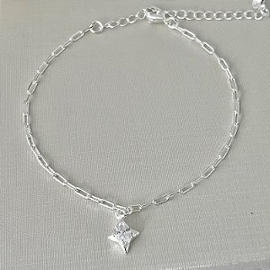 12.0056.1.S - Pulseira pingente estrela com pedra central