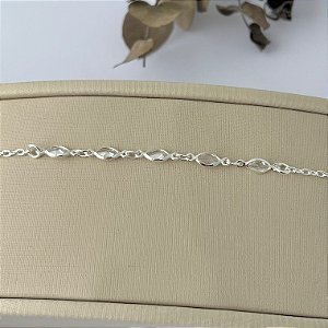 Pulseira zircônias navete em banho de prata silver