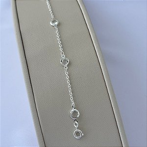 Pulseira pontos de luz G em banho de prata silver