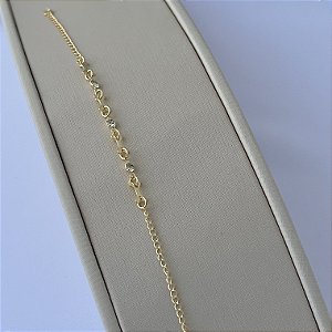 Pulseira infantil mini ossos cachorros em banho de ouro 18k