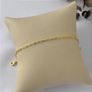 Pulseira infantil de elos cartier em banho de ouro 18k