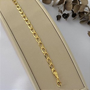 Pulseira masculina de elos G em banho de ouro 18k