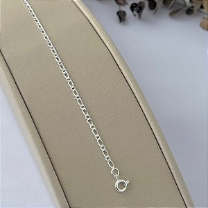 Pulseira masculina de dois elos mini em banho de prata silver