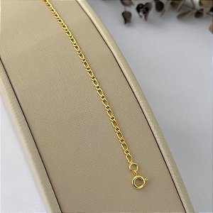 Pulseira masculina de dois elos mini em banho de ouro 18k