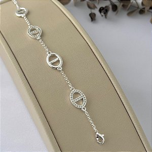 Pulseira inspiração cartier em banho de prata silver