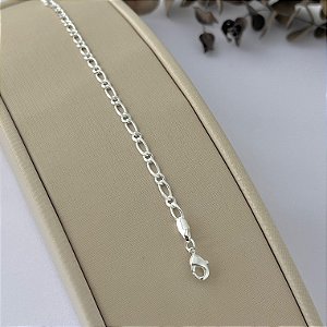 Pulseira infantil dois elos mini em banho de prata silver