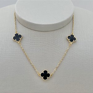 Colar de trevo inspiração Van-Cleef em banho de ouro 18k