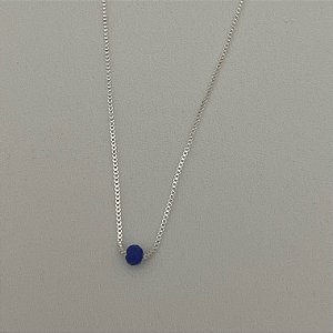 Colar uma bola colorida em banho de prata silver