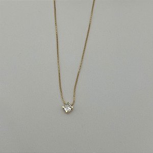 Colar de ponto de luz em banho de ouro 18k