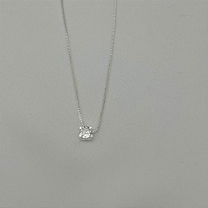 Colar de ponto de luz em banho de prata silver