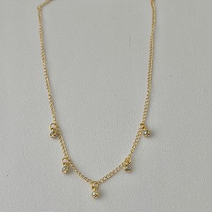 Colar infantil mini pérolas em banho de ouro 18k