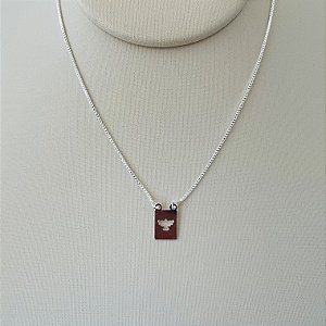 Escapulário infantil Espirito Santo em banho de prata silver