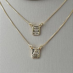 Escapulário Sagrado coração de Jesus em banho de ouro 18k