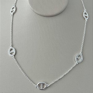 Colar inspiração cartier em banho de prata silver