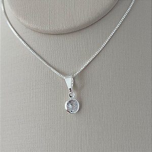 Colar ponto de luz em banho de prata silver