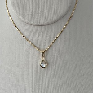 Colar ponto de luz em banho de ouro 18k