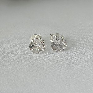 Brinco ponto de luz M em banho de prata silver