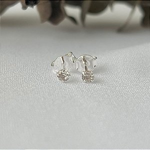 Brinco ponto de luz XXPP em banho de prata silver