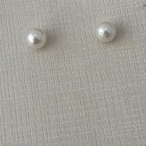 Brinco de pérola M em banho de ouro 18k