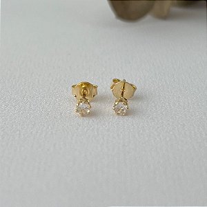 Brinco ponto de luz P em banho de ouro 18k