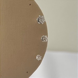 Trio de pontos de luz em banho de prata silver