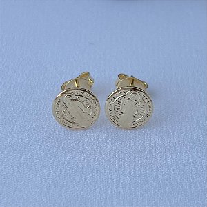 Brinco São Bento em banho de ouro 18k