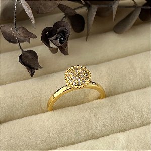Anel aro 14,5 chuveirinho G em banho de ouro 18k